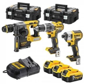 Zestaw elektronarzędzi do wiercenia i montażu DEWALT 18V 3x5Ah DCK368P3T