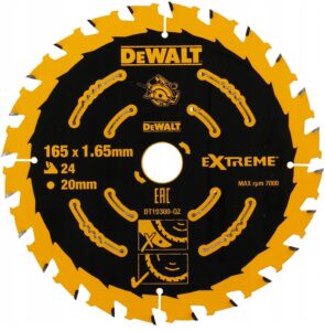 Piła tarczowa do drewna DEWALT Extreme 165 x 20 mm 24T DT10300-QZ